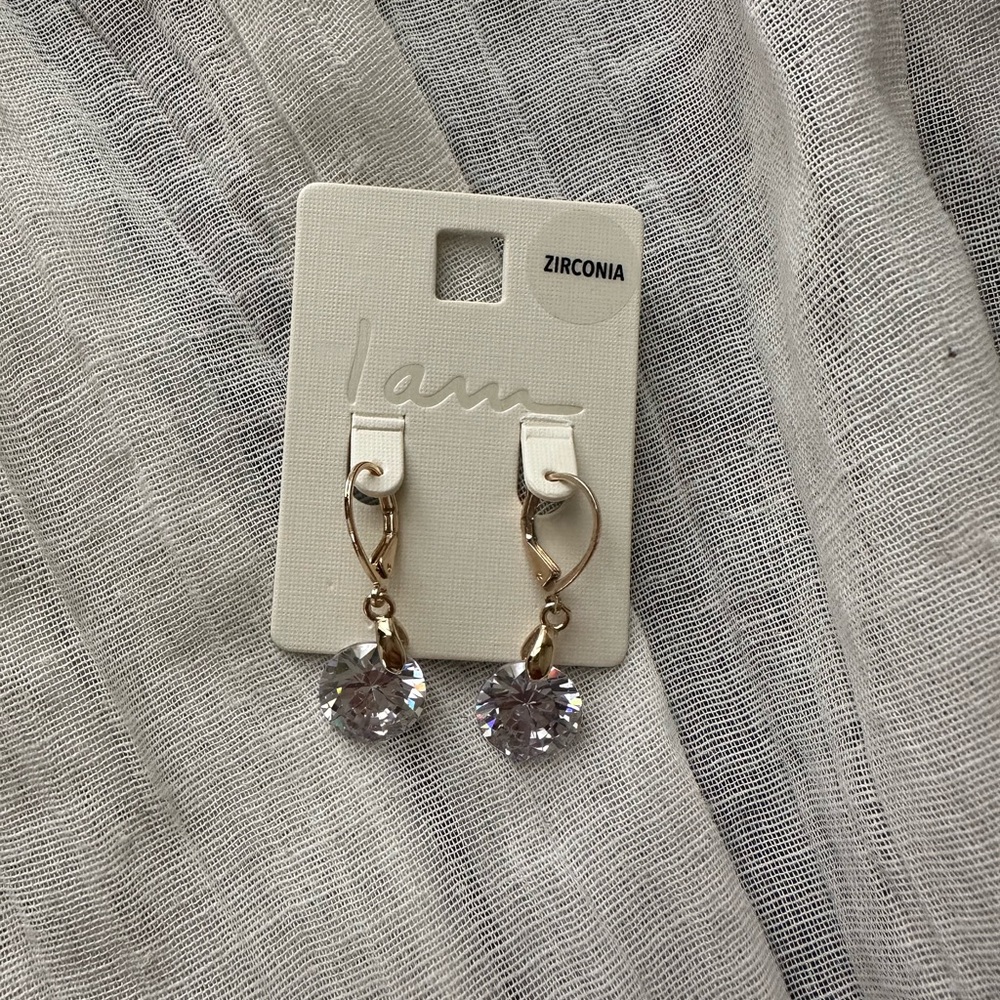 Zirconia Hoop Jewel Earrings